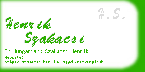 henrik szakacsi business card
