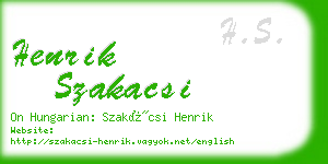 henrik szakacsi business card